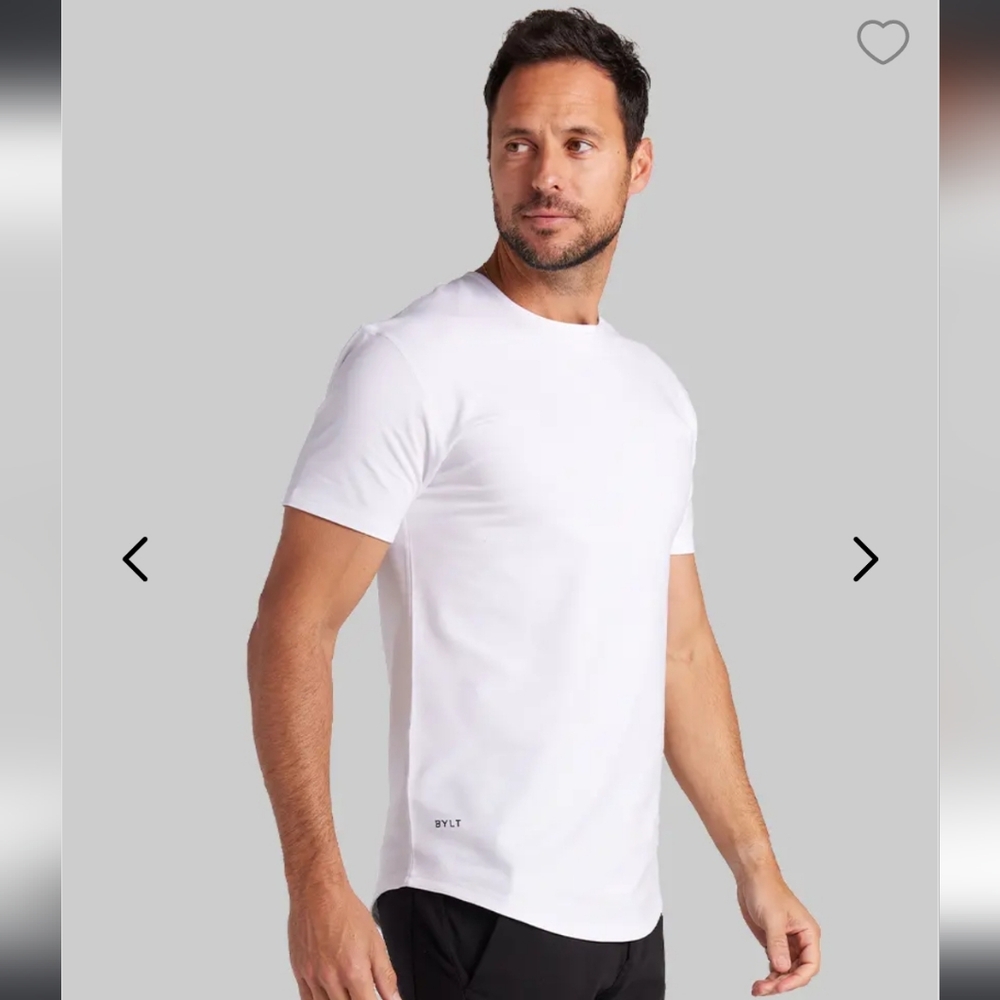 BYLT Premium Basics Drop-cut Lux 4 Way Stretch T-shirt Wrinkle Resistant Sz. S.